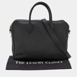 Pre Owned Ralph Lauren Black Leather Briefcase Bag