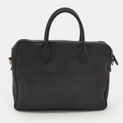 Pre Owned Ralph Lauren Black Leather Briefcase Bag