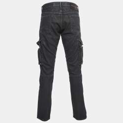 Pre Owned Ralph Lauren Blue Washed Denim Cargo Jeans M Waist 32"