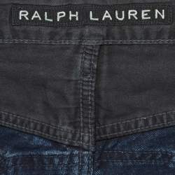 Pre Owned Ralph Lauren Blue Washed Denim Cargo Jeans M Waist 32"