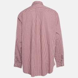 Pre Owned Ralph Lauren Red Gingham Poplin Lon Sleeve Shirt XXL