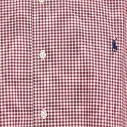 Pre Owned Ralph Lauren Red Gingham Poplin Lon Sleeve Shirt XXL