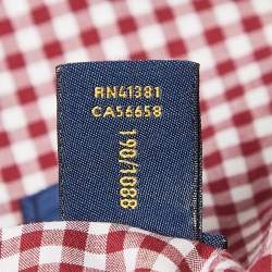 Pre Owned Ralph Lauren Red Gingham Poplin Lon Sleeve Shirt XXL