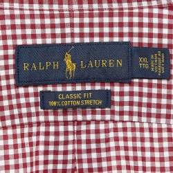 Pre Owned Ralph Lauren Red Gingham Poplin Lon Sleeve Shirt XXL