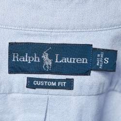 Pre Owned Ralph Lauren Light Blue Cotton Custom Fit Button Down Shirt S