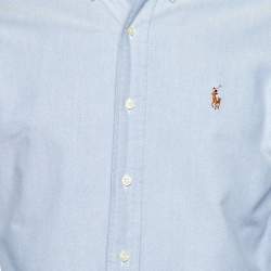 Pre Owned Ralph Lauren Light Blue Cotton Custom Fit Button Down Shirt S