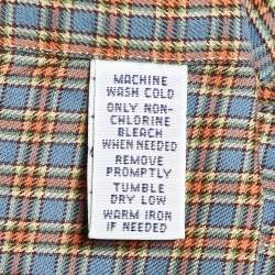 Ralph Lauren Blue/Orange Checked Cotton Button Down Shirt M