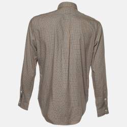 Ralph Lauren Blue/Orange Checked Cotton Button Down Shirt M