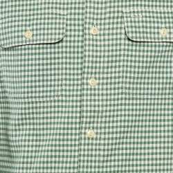 Pre Owned Ralph Lauren Rugby Vintage Green Gingham Check Cotton Shirt M