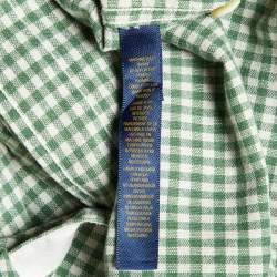 Pre Owned Ralph Lauren Rugby Vintage Green Gingham Check Cotton Shirt M
