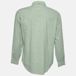 Pre Owned Ralph Lauren Rugby Vintage Green Gingham Check Cotton Shirt M