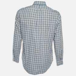 Pre Owned Ralph Lauren Blue Checked Cotton Classic Fit Button Down Shirt S