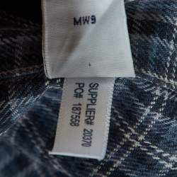 Pre Owned Ralph Lauren Blue Checked Coton Classic Fit Button Down Shirt S