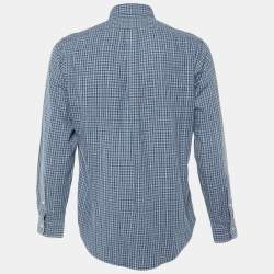 Pre Owned Ralph Lauren Blue Checked Coton Classic Fit Button Down Shirt S