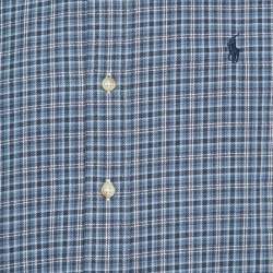 Pre Owned Ralph Lauren Blue Checked Coton Classic Fit Button Down Shirt S