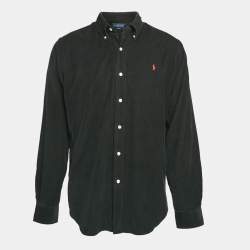 Pre Owned Ralph Lauren Black Corduroy Button Front Shirt L