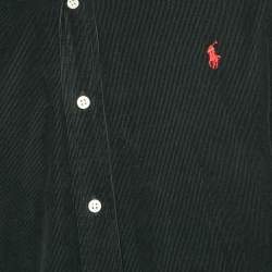 Pre Owned Ralph Lauren Black Corduroy Button Front Shirt L
