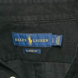 Pre Owned Ralph Lauren Black Corduroy Button Front Shirt L