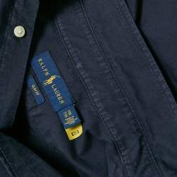 Pre Owned Ralph Lauren Navy Blue Logo Embroidered Button Down Shirt XXL