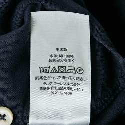 Pre Owned Ralph Lauren Navy Blue Logo Embroidered Button Down Shirt XXL