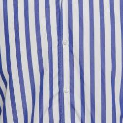 Pre Owned Ralph Lauren Blue/White Stripe Cotton Shirt L