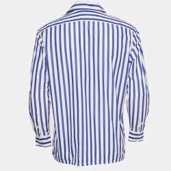 Pre Owned Ralph Lauren Blue/White Stripe Cotton Shirt L