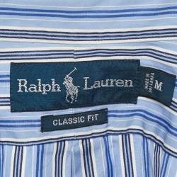 مملوكة مسبقًا Ralph Lauren Blue Striped Cotton Classic Fit Shirt M