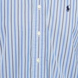 �مملوكة مسبقًا Ralph Lauren Blue Striped Cotton Classic Fit Shirt M