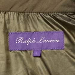 مملوكة مسبقًا Ralph Lauren Olive Green Synthetic Quilted Down Jacket L