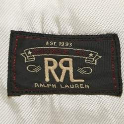 Pre Owned Ralph Lauren Double RL Beige Herringbone Linen Regular Blazer L