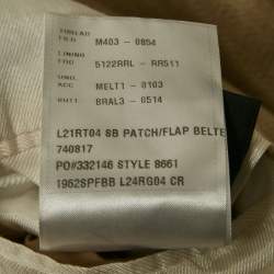 Pre Owned Ralph Lauren Double RL Beige Herringbone Linen Regular Blazer L