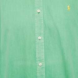 Pre Owned Ralph Lauren Green Cotton Button Front Full Sleeve Shirt XL