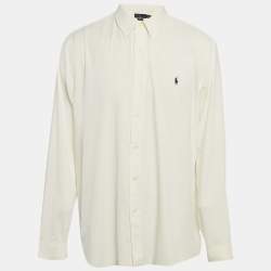 Pre Owned Ralph Lauren White Stretch Nylon Classic Fit Shirt XL