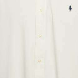 Pre Owned Ralph Lauren White Stretch Nylon Classic Fit Shirt XL