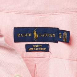 Pre Owned Ralph Lauren Pink Stretch Oxford Cotton Slim Fit Shirt XL