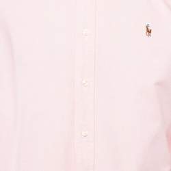 Pre Owned Ralph Lauren Pink Stretch Oxford Cotton Slim Fit Shirt XL