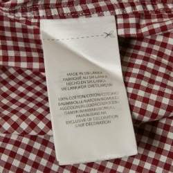 Pre Owned Ralph Lauren Red Gingham Checks Cotton Slim Fit Shirt XL