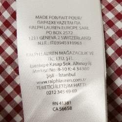 Pre Owned Ralph Lauren Red Gingham Checks Cotton Slim Fit Shirt XL