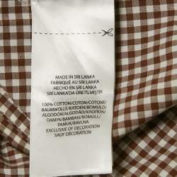 Pre Owned Ralph Lauren Brown Gingham Checks Stretch Cotton Shirt M
