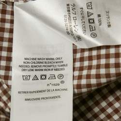 Pre Owned Ralph Lauren Brown Gingham Checks Stretch Cotton Shirt M