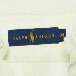 Pre Owned Ralph Lauren Green Ombre Linen Button Down Shirt M