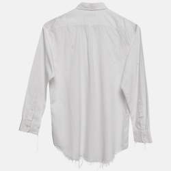 Pre Owned Ralph Lauren White Cotton Distressed and Raw Edge Detail Shirt XL