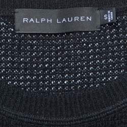 Pre Owned Ralph Lauren Black Cashmere Rib Knit Full Sleeve Jumper S