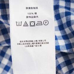 Pre Owned Ralph Lauren Blue Gingham Cotton Button Down Slim Fit Shirt L