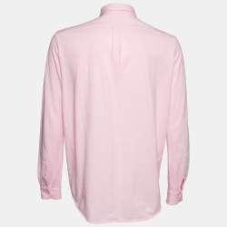 Ralph Lauren Pink Cotton Featherweight Mesh Button Down Shirt L