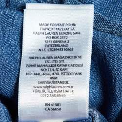 Ralph Lauren Blue Cotton Featherweight Mesh Button Down Shirt M