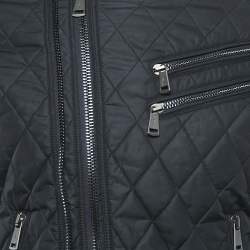 Pre Owned Ralph Lauren Black Nylon Zip-Up Quilted Biker Jacket S