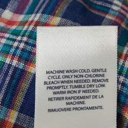 Ralph Lauren Blue Tartan Checks Sea Soft Linen Shirt S