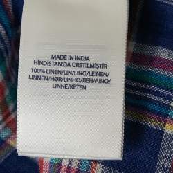 Ralph Lauren Blue Tartan Checks Sea Soft Linen Shirt S