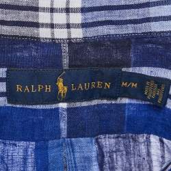 Pre Owned Ralph Lauren Blue Tartan Check Cotton Long Sleeve Shirt M